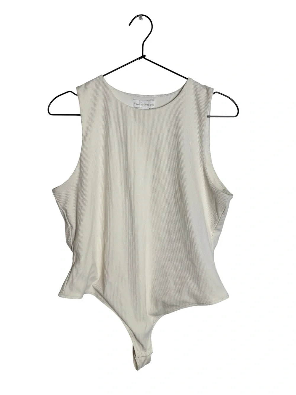 House of Harlow 1960 Ivory Ribbed Sleeveless Bodysuit